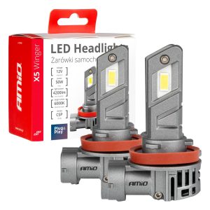 H8/H9/H11 12V 50W 6.000K 4200LM CSP LED CAN-BUS SERIES X5 WINGER 2ΤΕΜ. AMIO