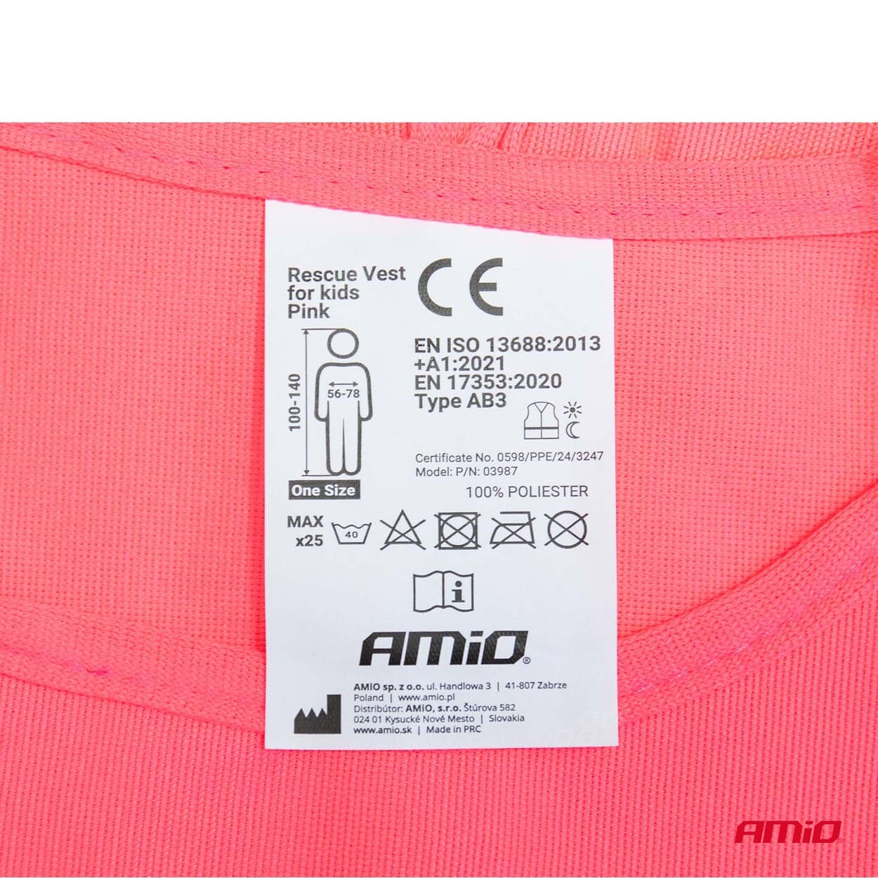 Εικόνα 4 από 6 — Amio – ΓΙΛΕΚΟ ΑΝΑΚΛΑΣΤΙΚΟ ΕΚΤΑΚΤΗΣ ΑΝΑΓΚΗΣ ΓΙΑ ΠΑΙΔΙΑ 5-14 ΧΡΟΝΩΝ ΡΟΖ – 1 τεμ. (03987/AM)