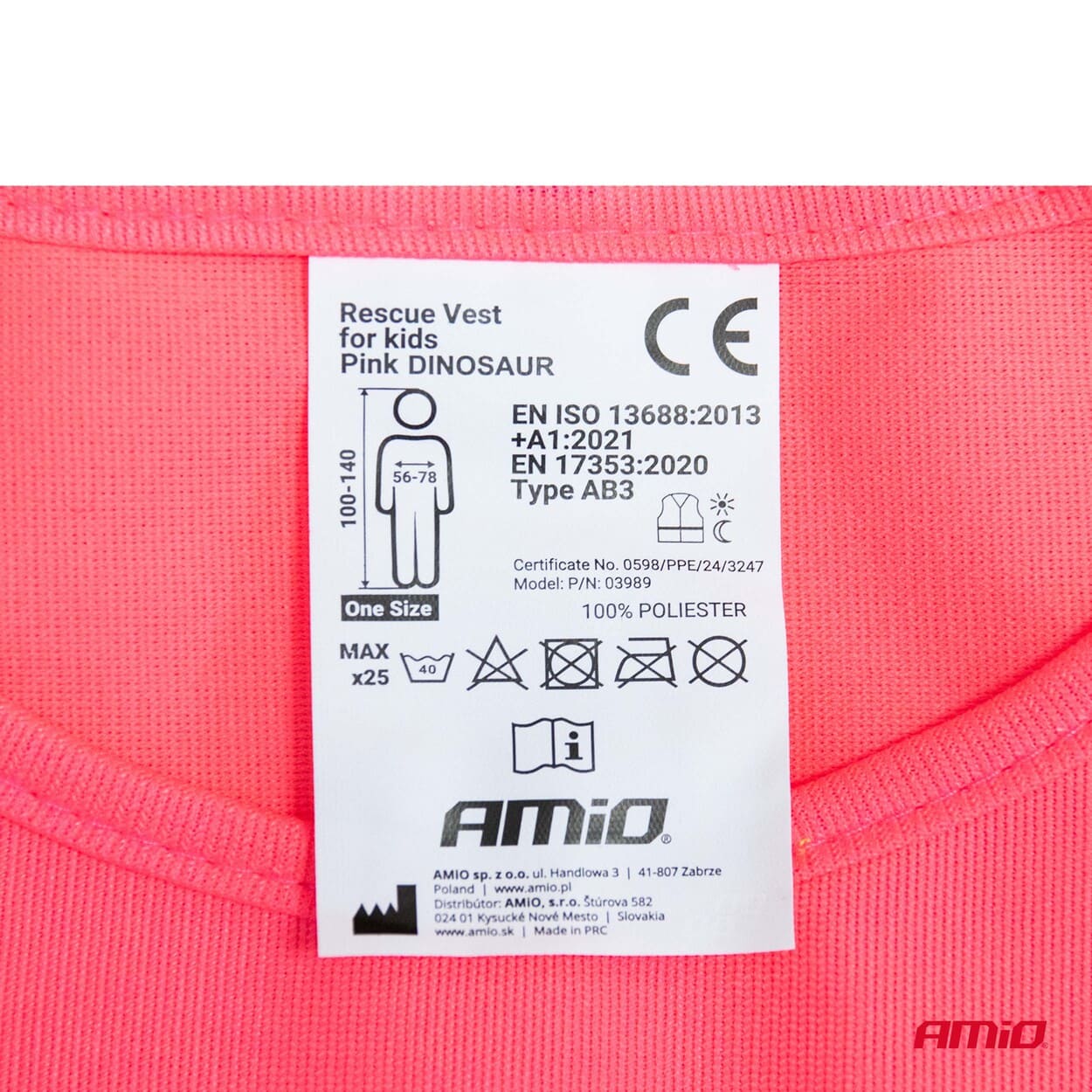Εικόνα 3 από 5 — Amio – ΓΙΛΕΚΟ ΑΝΑΚΛΑΣΤΙΚΟ ΕΚΤΑΚΤΗΣ ΑΝΑΓΚΗΣ ΓΙΑ ΠΑΙΔΙΑ 5-14 ΧΡΟΝΩΝ ΔΕΙΝΟΣΑΥΡΟΣ ΡΟΖ – 1 τεμ. (03989/AM)