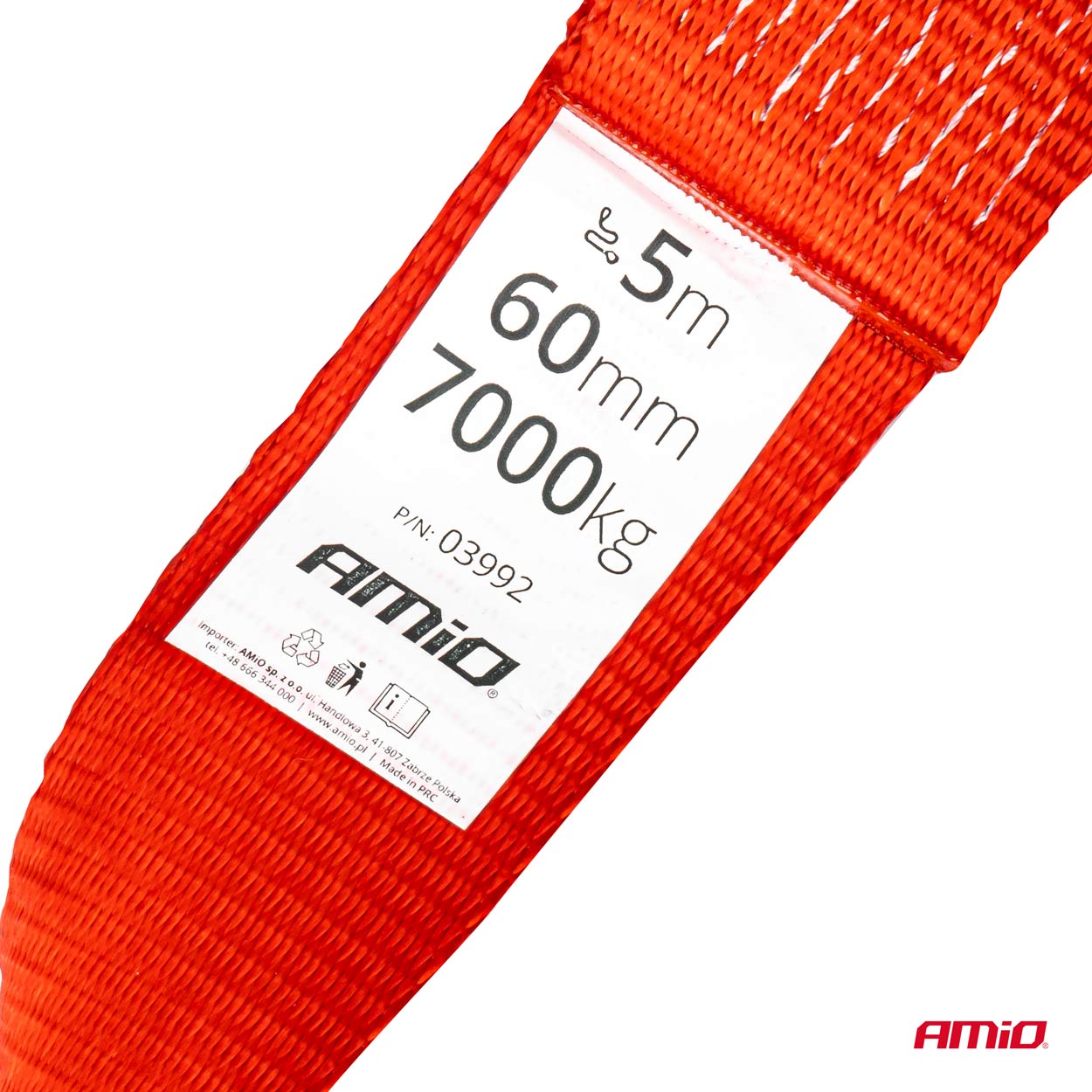 Εικόνα 2 από 4 — Amio – ΙΜΑΝΤΑΣ ΡΥΜΟΥΛΚΗΣΗΣ TOW ROPE H+U 60mm 7000KG ΚΟΚΚΙΝΟ – 1 τεμ. (03992/AM)