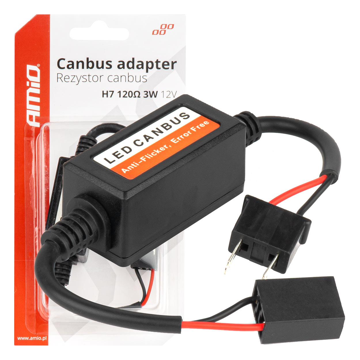 Εικόνα 1 από 4 — Amio – ΑΝΤΙΣΤΑΣΗ ΓΙΑ ΛΑΜΠΕΣ LED H7 12V 3W 120Ω (ΑΝΤΙΣΤΑΣΗ-ΨΕΥΤΗΣ-CANCELLER) – 1 τεμ. (04088/AM)