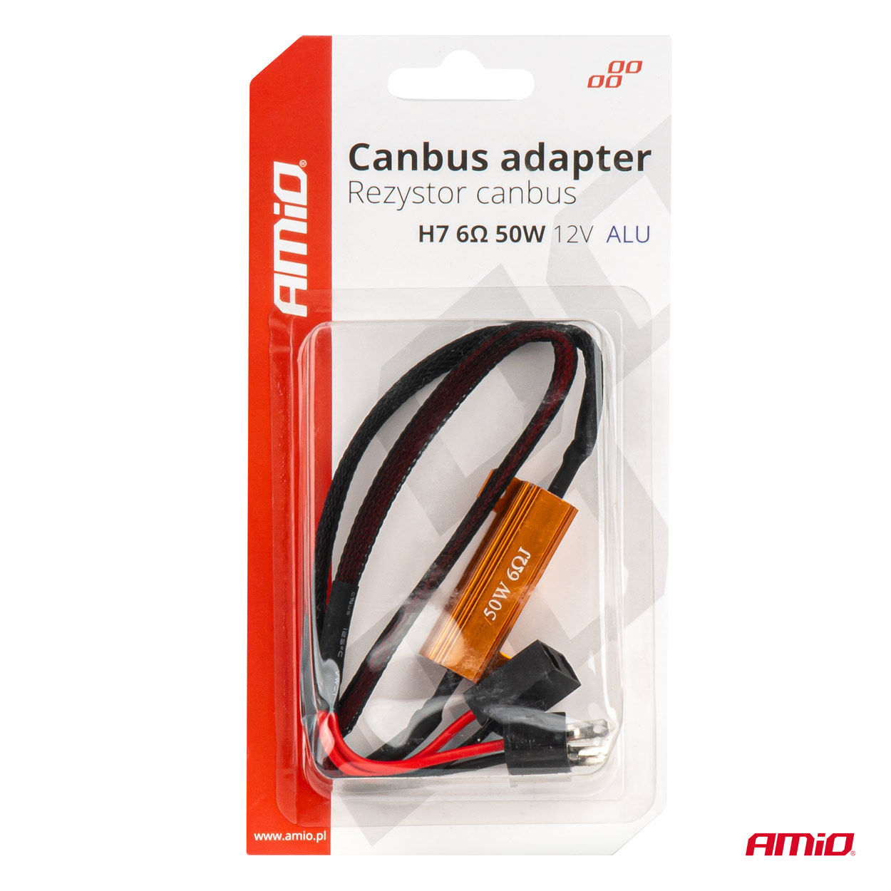 Εικόνα 5 από 5 — Amio – ΑΝΤΙΣΤΑΣΗ ΓΙΑ ΛΑΜΠΕΣ LED H7 12V 50W 6Ω (ΑΝΤΙΣΤΑΣΗ-ΨΕΥΤΗΣ-CANCELLER) – 1 τεμ. (04089/AM)