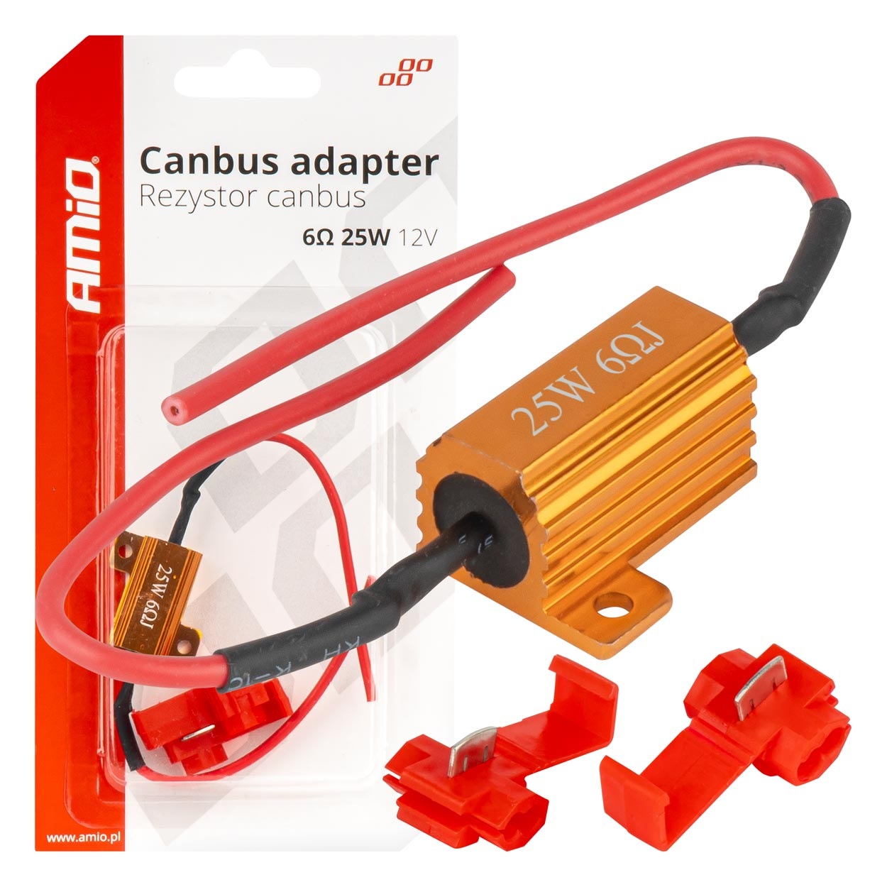 Εικόνα 1 από 4 — Amio – CANBUS Αντίσταση 6Ω 25W για LED Λάμπες – Anti Error – 1 τεμ. (04092/AM)