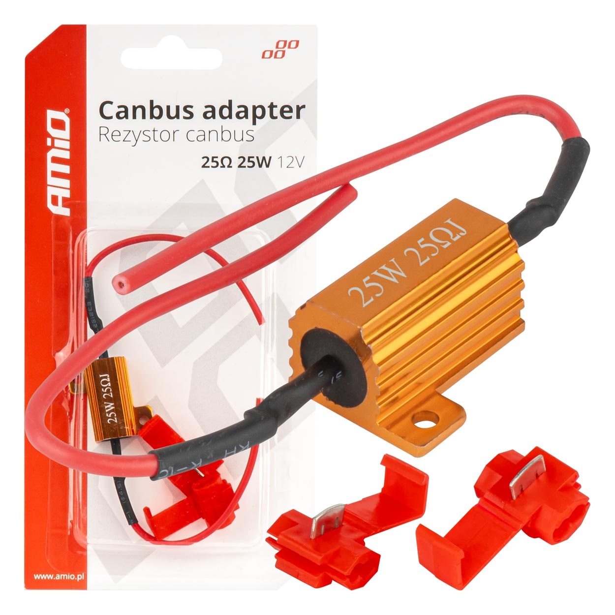 Εικόνα 1 από 4 — Amio – CANBUS Αντίσταση 25Ω 25W για LED Λάμπες – Anti Error – 1 τεμ. (04093/AM)