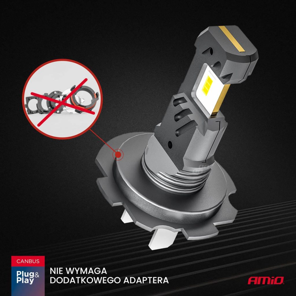 Εικόνα 2 από 7 — Amio – ΛΑΜΠΕΣ LED H7/H18 12V 60W 6.000K 5.600lm +400% LED CAN-BUS HYBRID SERIES – 2 ΤΕΜ. (04115/AM)