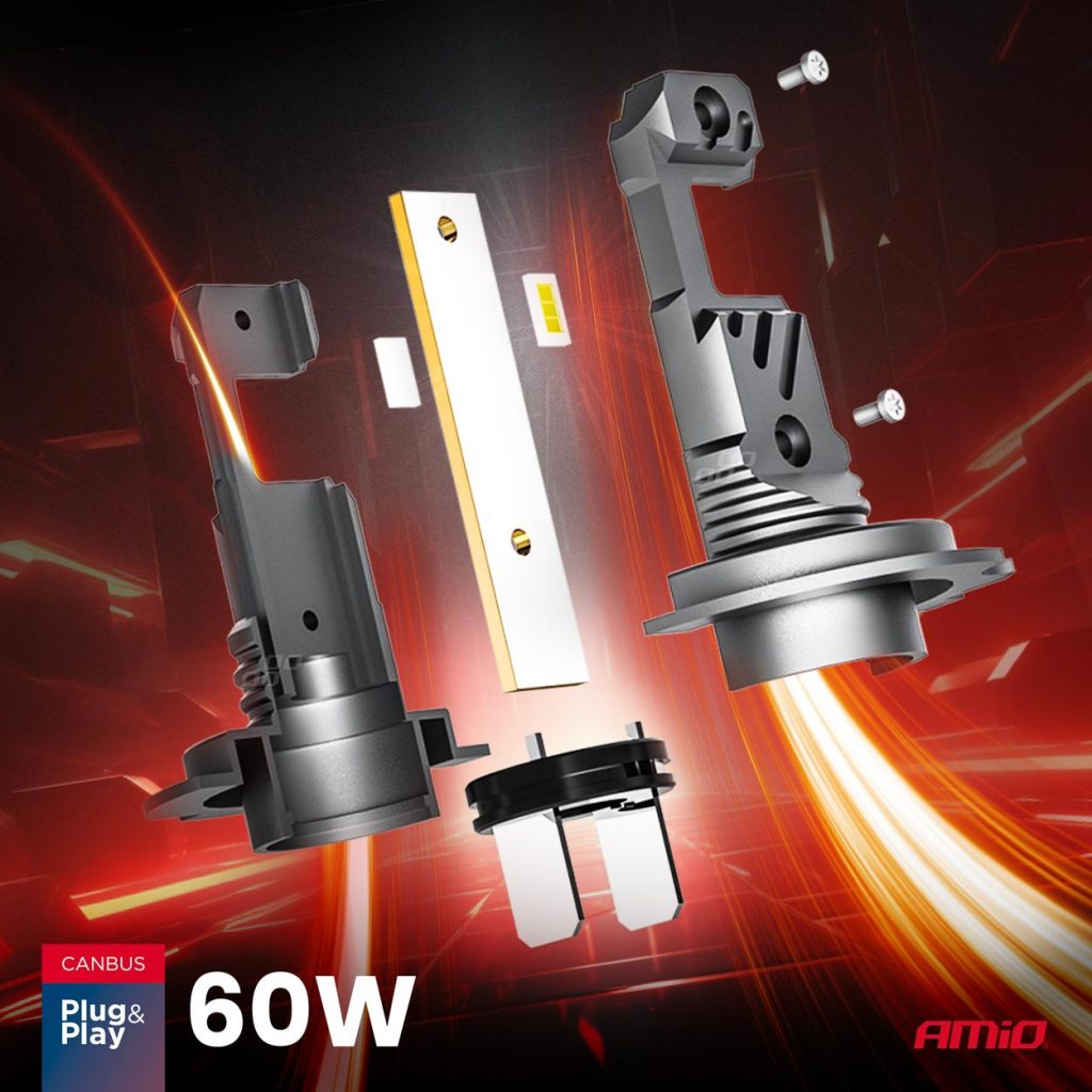 Εικόνα 3 από 7 — Amio – ΛΑΜΠΕΣ LED H7/H18 12V 60W 6.000K 5.600lm +400% LED CAN-BUS HYBRID SERIES – 2 ΤΕΜ. (04115/AM)