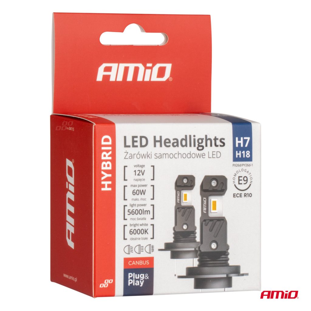 Εικόνα 7 από 7 — Amio – ΛΑΜΠΕΣ LED H7/H18 12V 60W 6.000K 5.600lm +400% LED CAN-BUS HYBRID SERIES – 2 ΤΕΜ. (04115/AM)