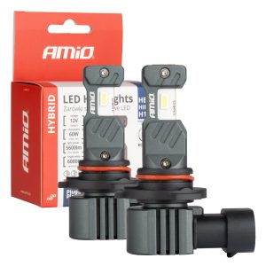 Amio - ΛΑΜΠΕΣ LED HΒ3 9005 / HIR1 / H10 12V 60W 6.000K 5.600lm +400% LED CAN-BUS HYBRID SERIES - 2 ΤΕΜ. (04117/AM)