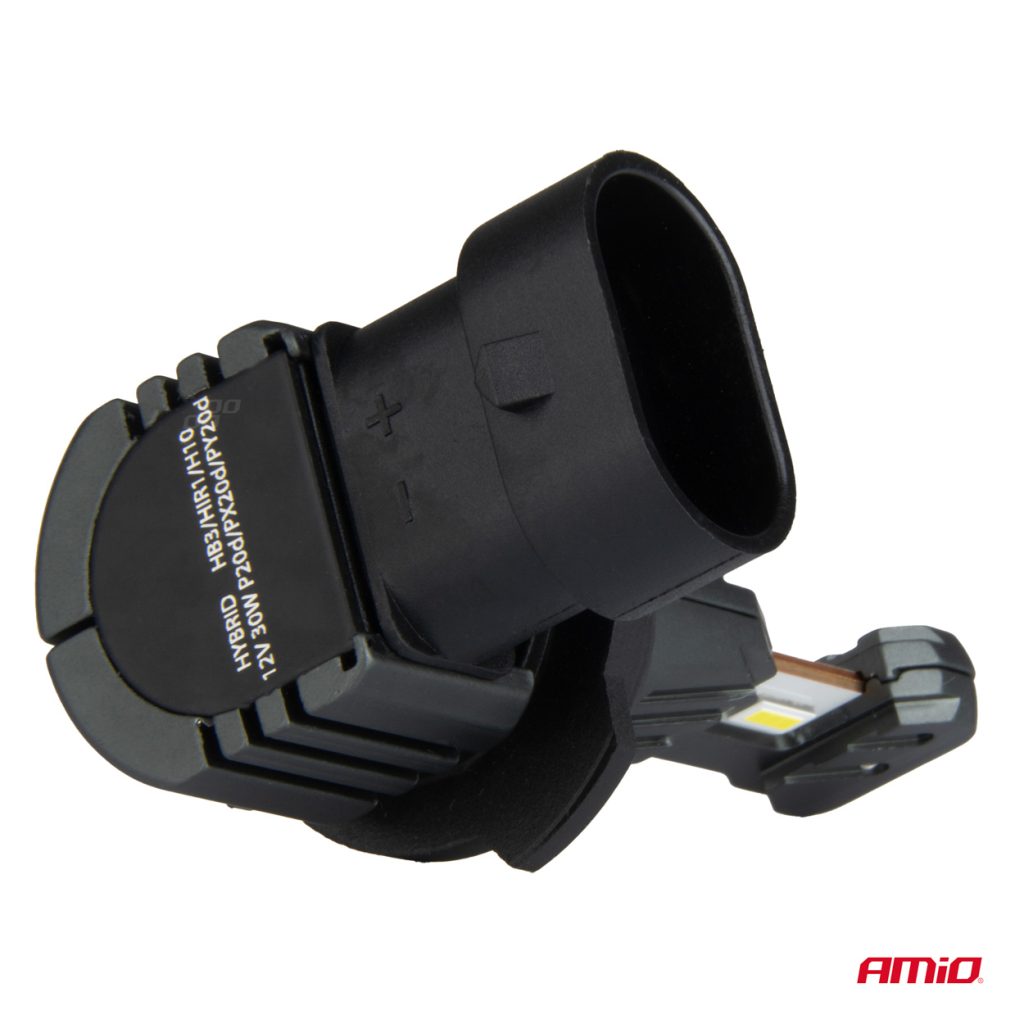 Εικόνα 3 από 4 — Amio – ΛΑΜΠΕΣ LED HΒ3 9005 / HIR1 / H10 12V 60W 6.000K 5.600lm +400% LED CAN-BUS HYBRID SERIES – 2 ΤΕΜ. (04117/AM)
