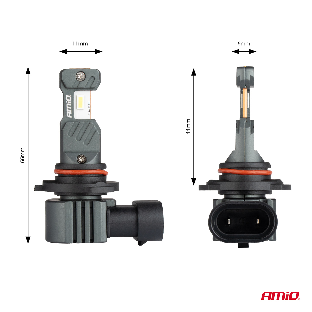 Εικόνα 4 από 4 — Amio – ΛΑΜΠΕΣ LED HΒ3 9005 / HIR1 / H10 12V 60W 6.000K 5.600lm +400% LED CAN-BUS HYBRID SERIES – 2 ΤΕΜ. (04117/AM)