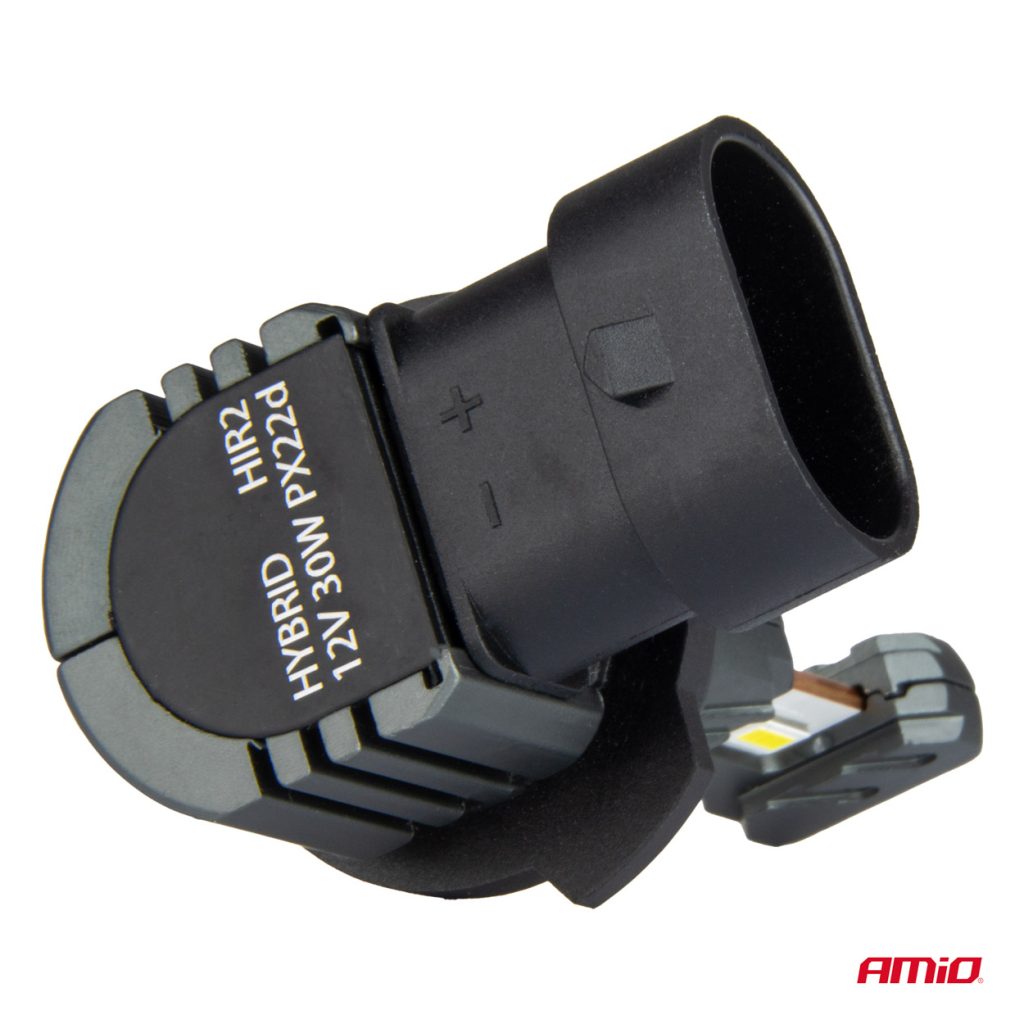 Εικόνα 3 από 5 — Amio – ΛΑΜΠΕΣ LED HIR2 12V 60W 6.000K 5.600lm +400% LED CAN-BUS HYBRID SERIES – 2 ΤΕΜ. (04119/AM)