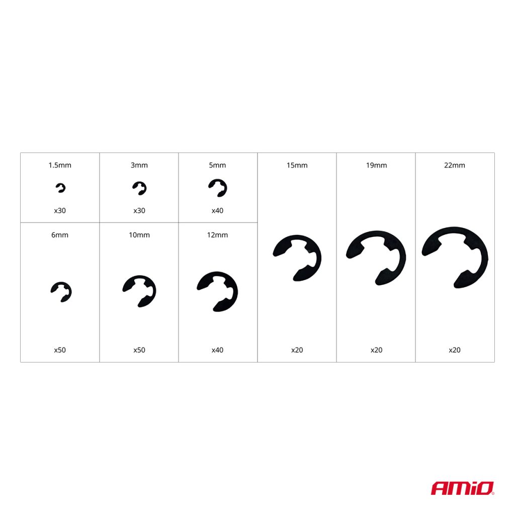 Εικόνα 5 από 5 — Amio – ΚΛΙΠΣ/ΑΣΦΑΛΕΙΕΣ ΕΞΩΤΕΡΙΚΕΣ E-CLIP ΜΕΤΑΛΛΙΚΑ ΣΕΤ ΔΙΑΦΟΡΑ ΜΕΓΕΘΗ – 300 τεμ. (04124/AM)