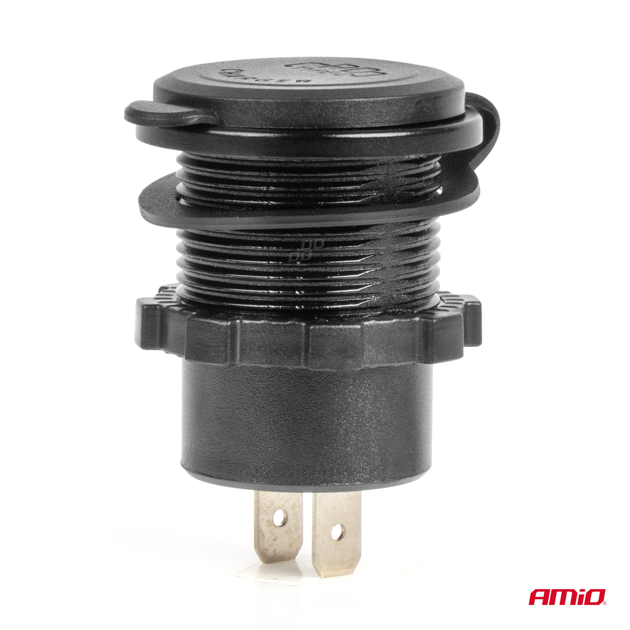 Εικόνα 3 από 5 — Amio – ΠΡΙΖΑ ΜΕ 2 ΘΥΡΕΣ USB-C ΚΑΙ ΚΑΠΑΚΙ 12/24V ΑΔΙΑΒΡΟΧΗ ΜΕ ΚΟΚΚΙΝΟ LED ΦΩΣ ΜΑΥΡΗ – 1 τεμ. (04223/AM)