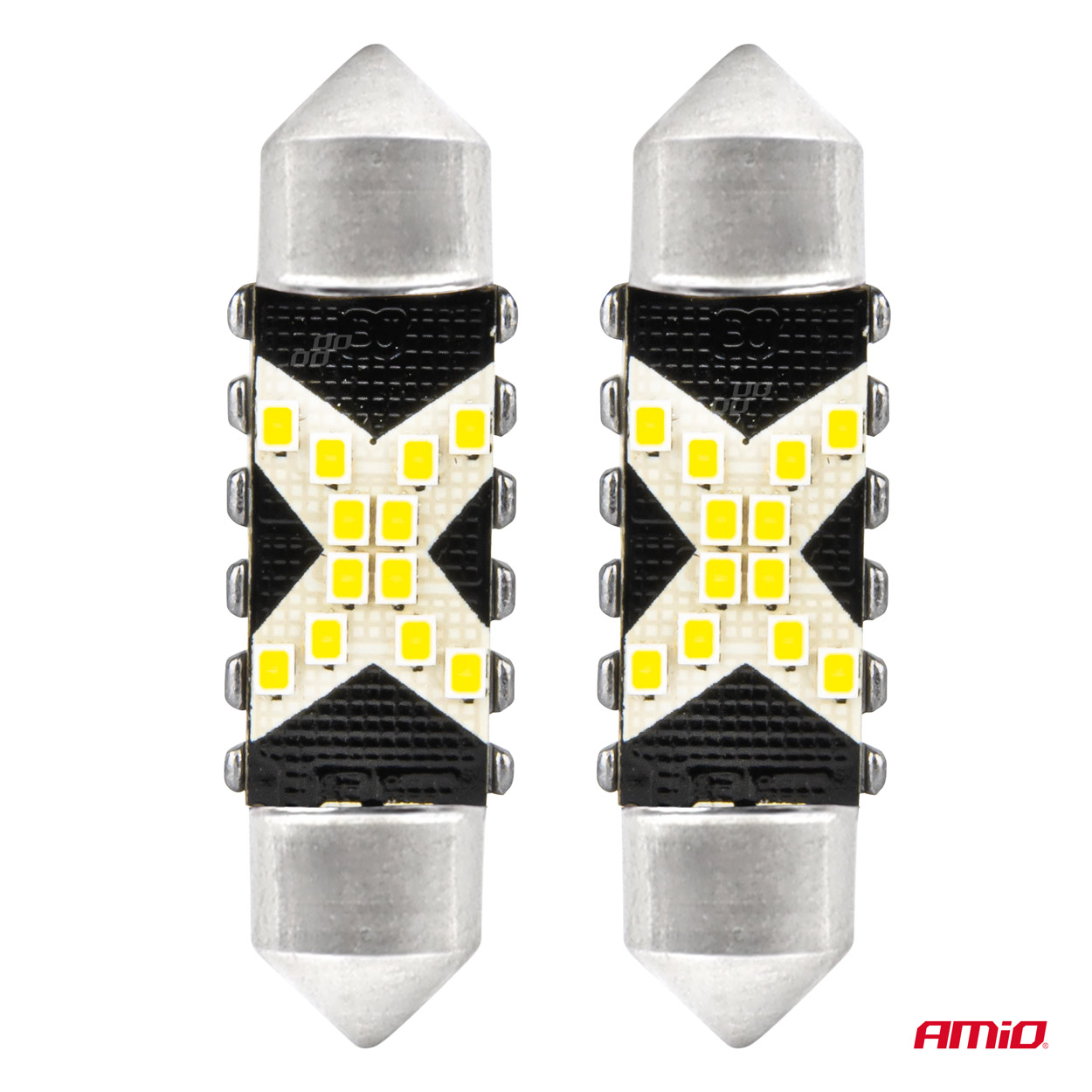 Εικόνα 2 από 5 — Amio – ΛΑΜΠΑΚΙΑ ΠΛΑΦΟΝΙΕΡΑΣ 39mm 12/24V C5W 5500K 12xSMD 2016 CAN-BUS FESTOON (ΛΕΥΚΟ) – 2 ΤΕΜ. (04237/AM)