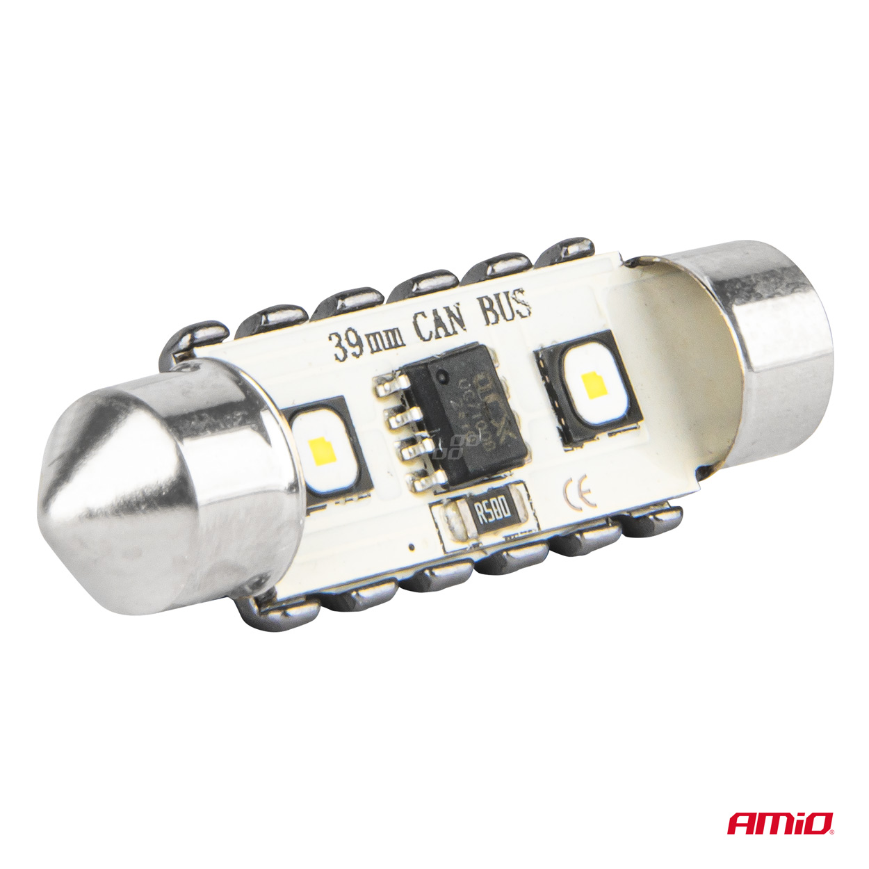 Εικόνα 4 από 5 — Amio – ΛΑΜΠΑΚΙΑ ΠΛΑΦΟΝΙΕΡΑΣ 39mm 12/24V C5W 5500K 12xSMD 3838 CAN-BUS FESTOON (ΛΕΥΚΟ) – 2 ΤΕΜ. (04249/AM)