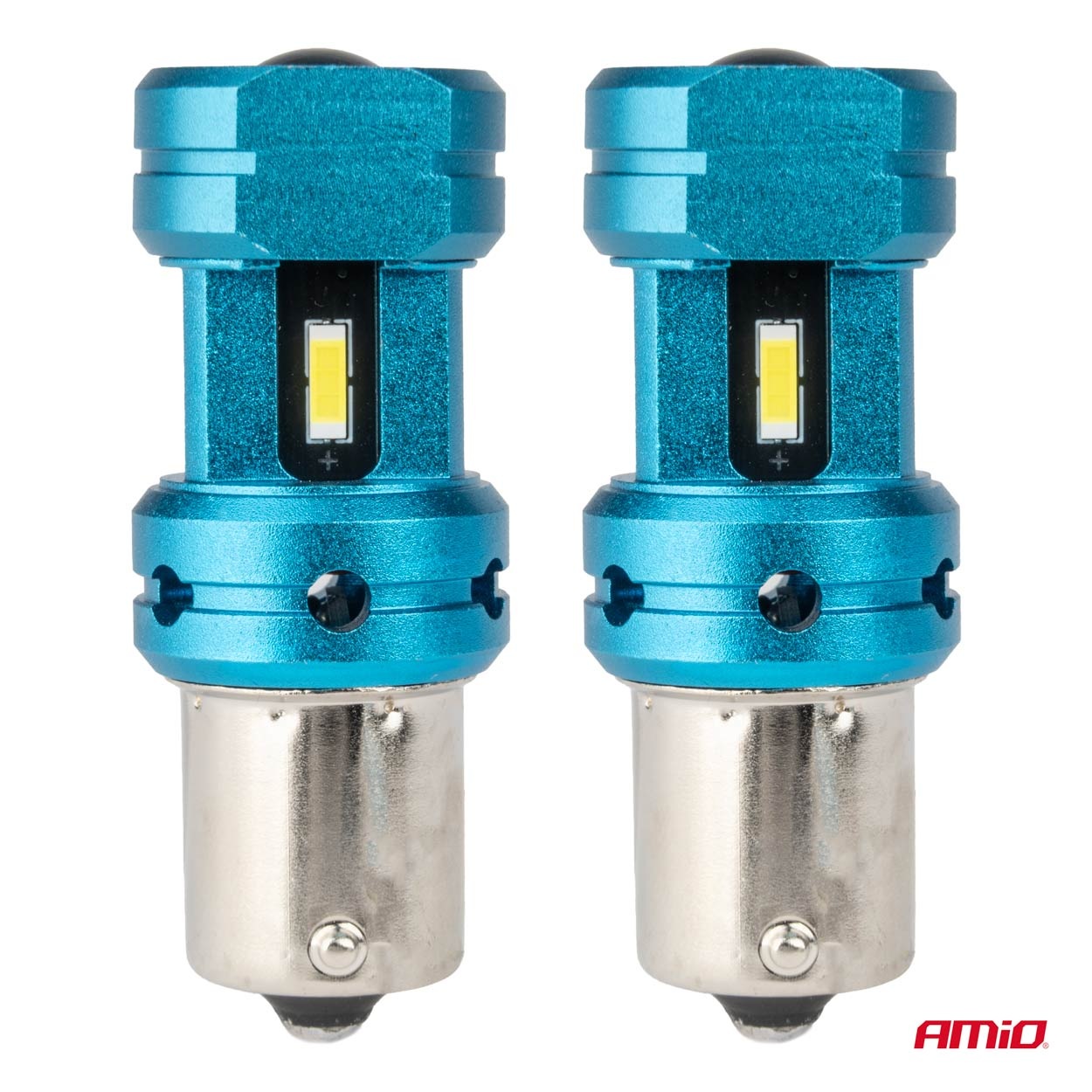 Εικόνα 2 από 5 — Amio – Λάμπες LED Αυτοκινήτου CANBUS 1156 BA15S P21W 4SMD 1860 6000K Λευκή – Universal 12V/24V – 2 Τεμ. (04252/AM)