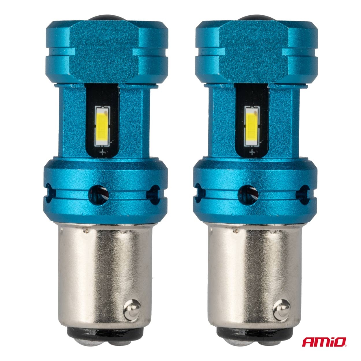 Εικόνα 2 από 5 — Amio – Λάμπες LED Αυτοκινήτου LED CANBUS 1157 BAY15D P21/5W 4SMD 1860 6000K Λευκή – Universal 12V/24V – 2 Τεμ. (04253/AM)