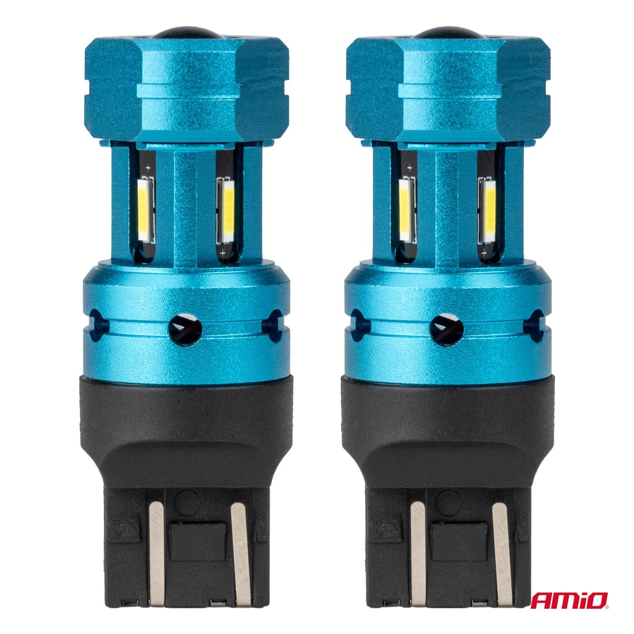 Εικόνα 2 από 5 — Amio – Λάμπες LED CANBUS T20 7443 W21/5W 4SMD 1860 Λευκή 6000K  – 12/24V – 2 Τεμ. (04255/AM)