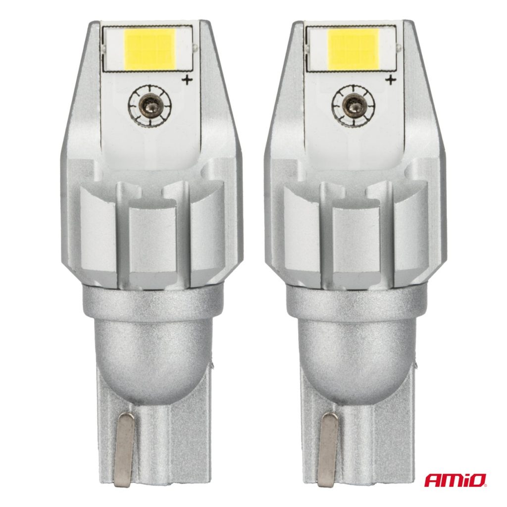 Εικόνα 2 από 5 — Amio – Λάμπα LED CANBUS T15 (W16W) 2SMD 3570 Λευκή 6000K 12V/24V για Φώτα Όπισθεν & Βοηθητικό Φωτισμό – 2τεμ. (04257/AM)