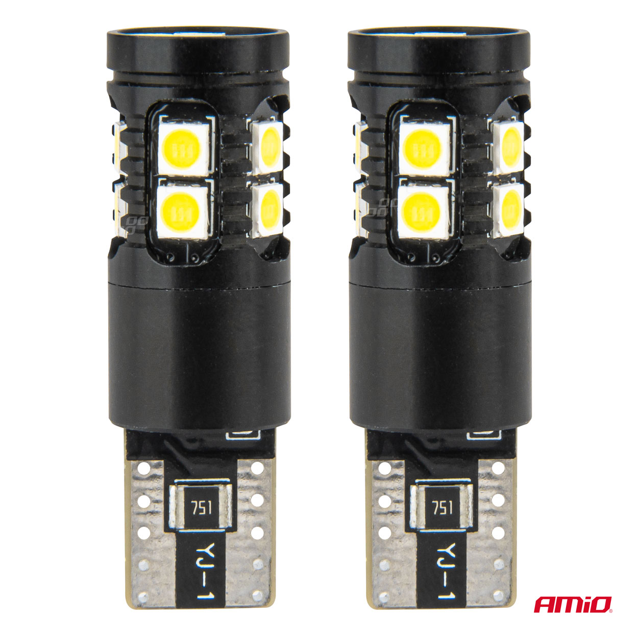 Εικόνα 2 από 5 — Amio – ΛΑΜΠΑΚΙΑ T10 W5W 12V/24V LED CAN-BUS 13xSMD 3030 ΛΕΥΚΟ 5500K – 2 ΤΕΜ. (04259/AM)