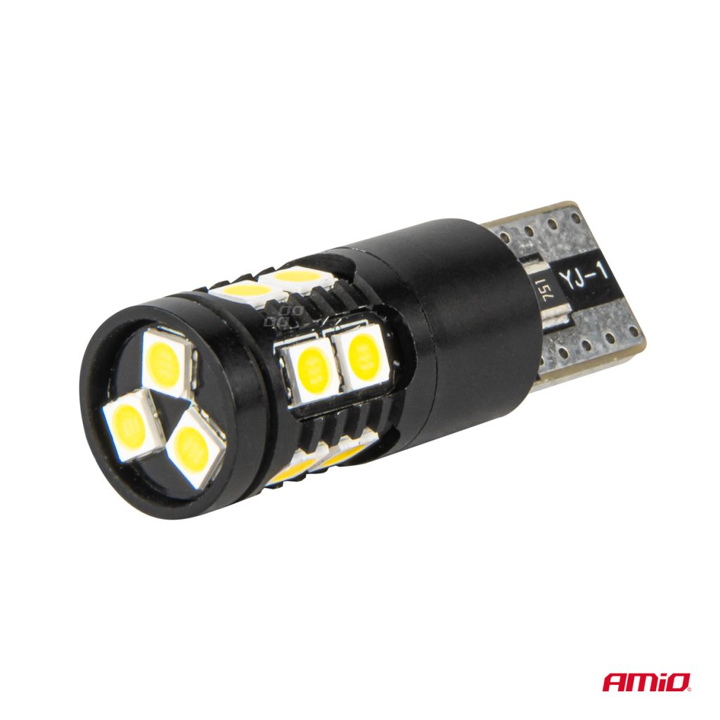 Εικόνα 4 από 5 — Amio – ΛΑΜΠΑΚΙΑ T10 W5W 12V/24V LED CAN-BUS 13xSMD 3030 ΛΕΥΚΟ 5500K – 2 ΤΕΜ. (04259/AM)