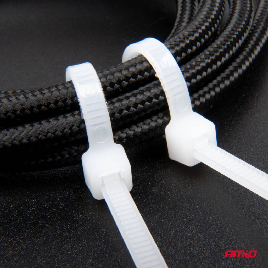 Εικόνα 5 από 6 — Amio – ΔΕΜΑΤΙΚΑ/ΔΕΤΙΚΑ ΚΑΛΩΔΙΩΝ TIE WRAP (ΤΑΙΡΑΠ) 2.5 x 100mm (ΛΕΥΚΟ) – 100 ΤΕΜ. (04305/AM)
