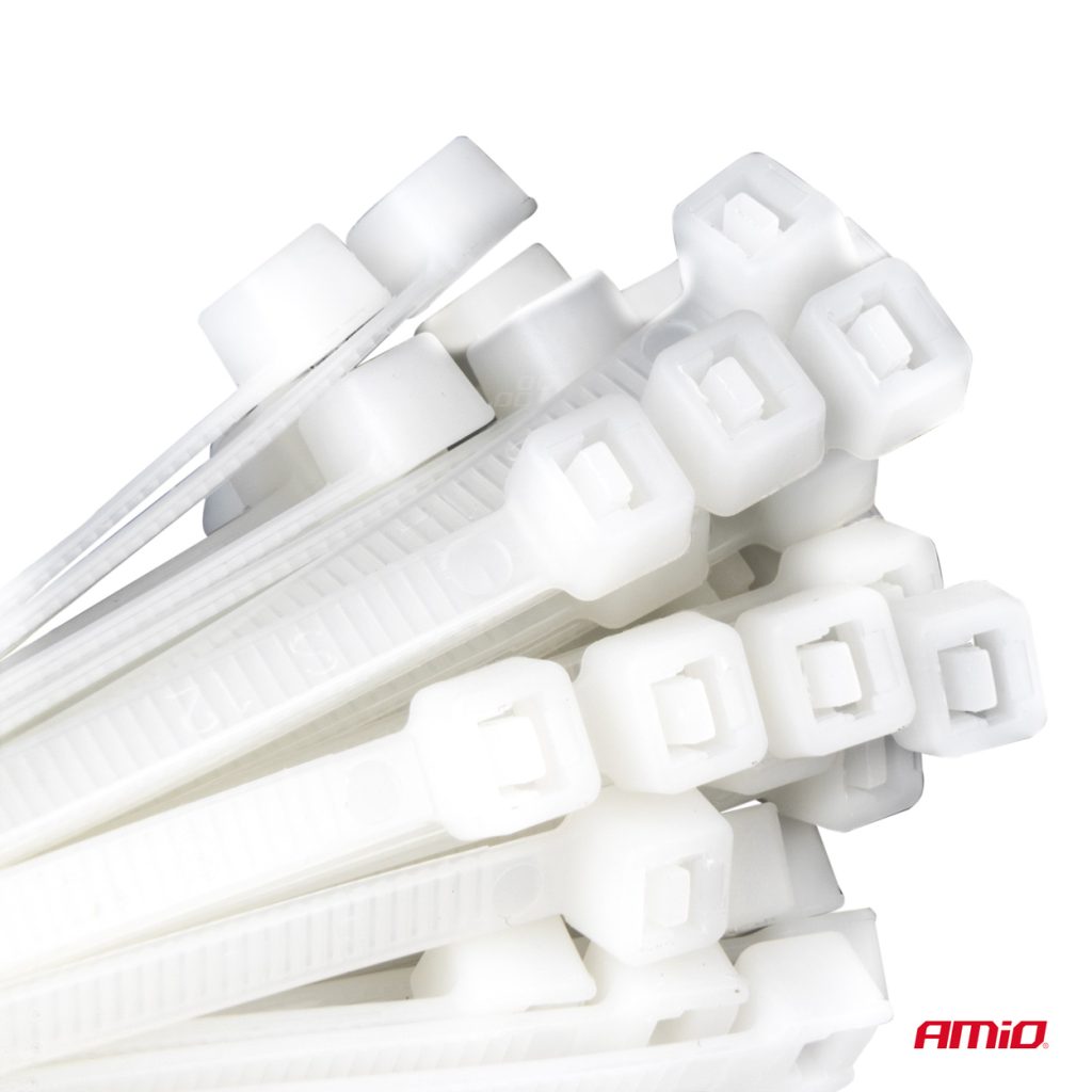 Εικόνα 3 από 6 — Amio – ΔΕΜΑΤΙΚΑ/ΔΕΤΙΚΑ ΚΑΛΩΔΙΩΝ TIE WRAP (ΤΑΙΡΑΠ) 2.5 x 150mm (ΛΕΥΚΟ) – 100 ΤΕΜ. (04306/AM)