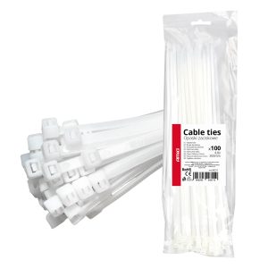 Amio - ΔΕΜΑΤΙΚΑ/ΔΕΤΙΚΑ ΚΑΛΩΔΙΩΝ TIE WRAP (ΤΑΙΡΑΠ) 4.8 x 300mm (ΛΕΥΚΟ) - 100 ΤΕΜ. (04311/AM)