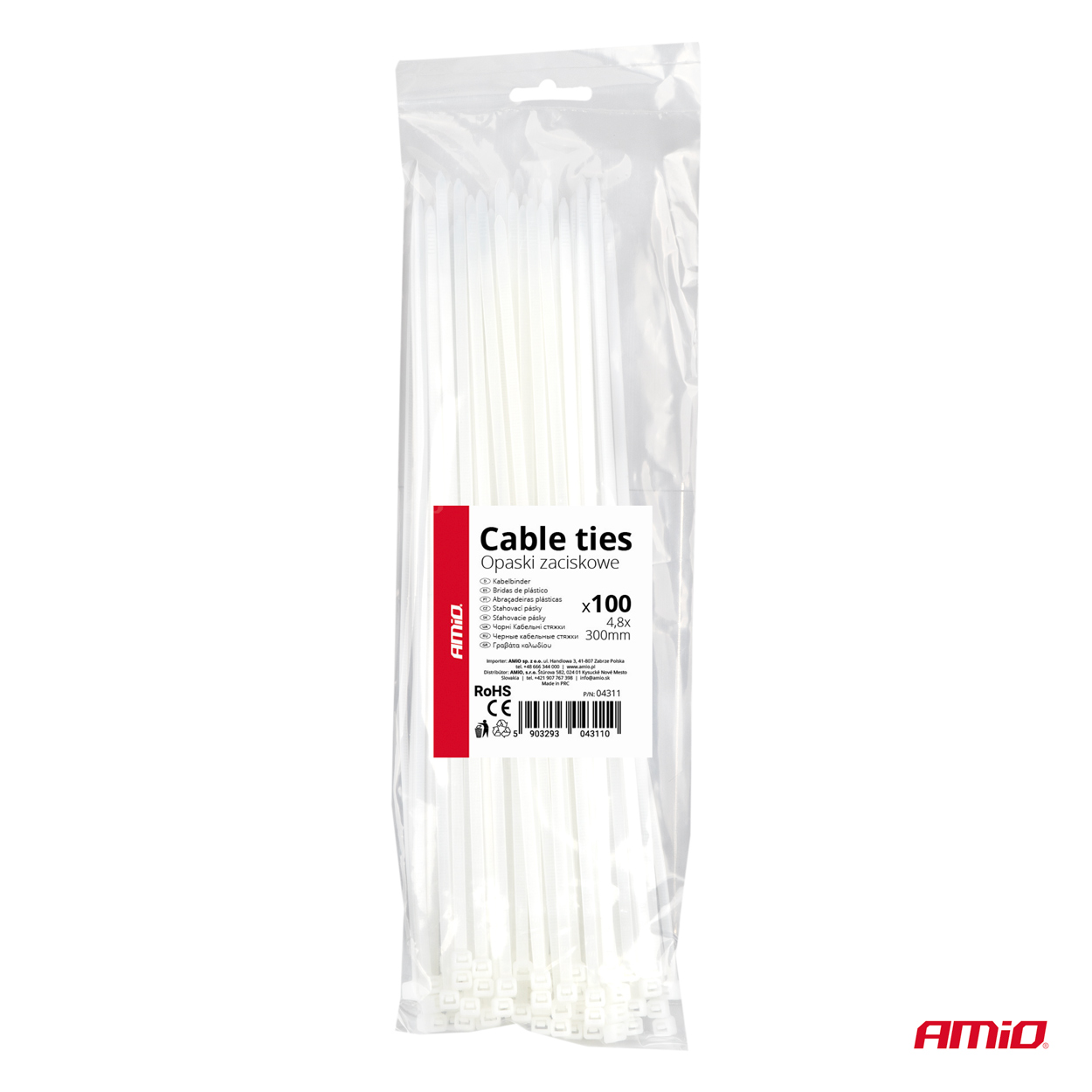 Εικόνα 6 από 6 — Amio – ΔΕΜΑΤΙΚΑ/ΔΕΤΙΚΑ ΚΑΛΩΔΙΩΝ TIE WRAP (ΤΑΙΡΑΠ) 4.8 x 300mm (ΛΕΥΚΟ) – 100 ΤΕΜ. (04311/AM)