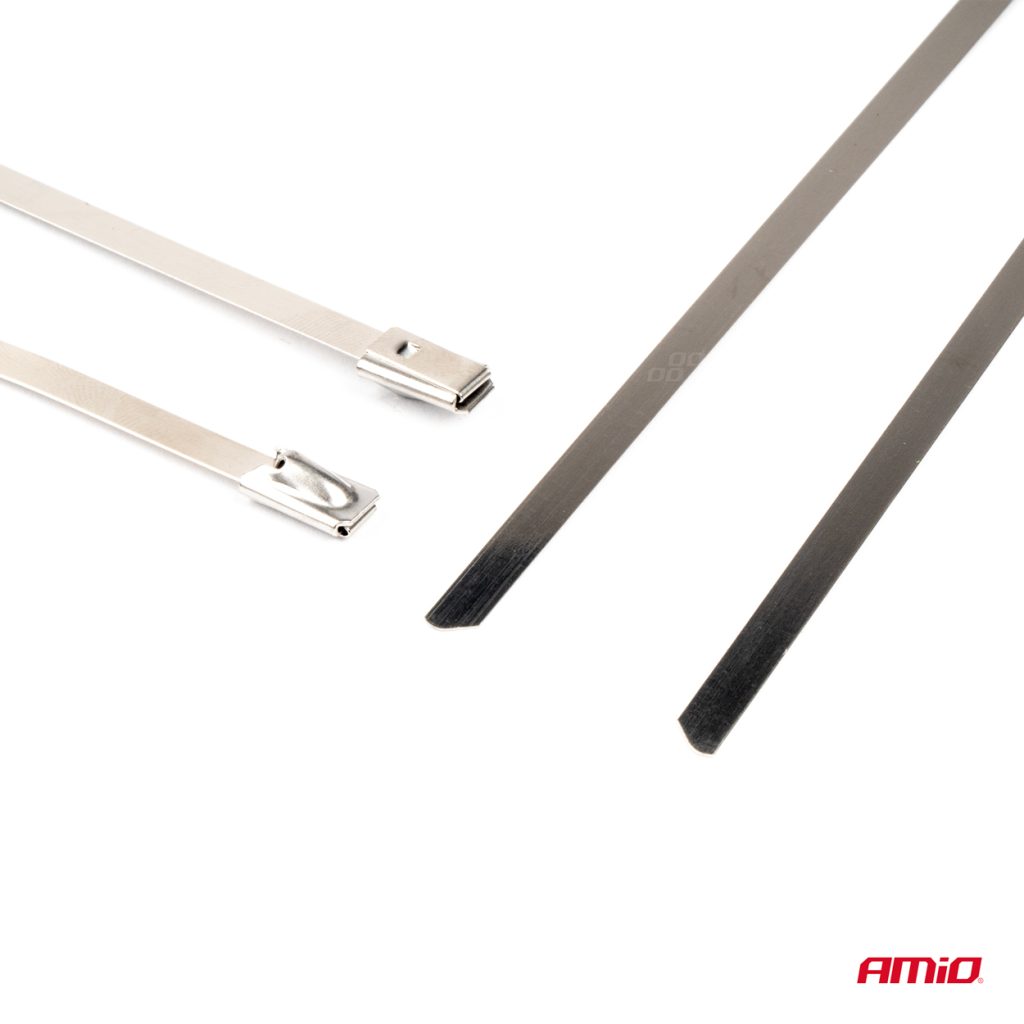 Εικόνα 3 από 4 — Amio – ΔΕΜΑΤΙΚΑ/ΔΕΤΙΚΑ ΚΑΛΩΔΙΩΝ TIE WRAP (ΤΑΙΡΑΠ) ΜΕΤΑΛΛΙΚΑ 4,6 x 200mm – 100 ΤΕΜ. (04321/AM)