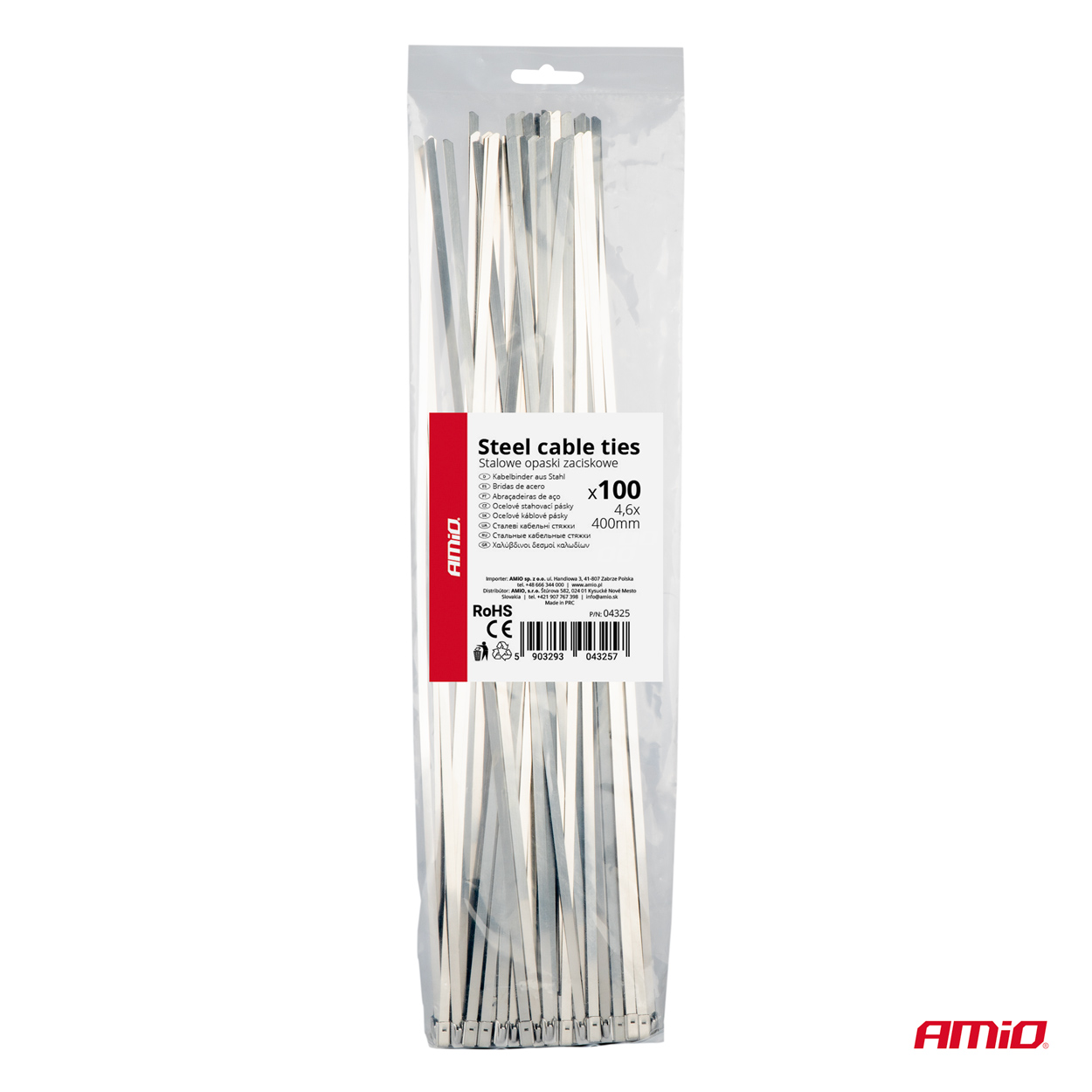 Εικόνα 4 από 4 — Amio – ΔΕΜΑΤΙΚΑ/ΔΕΤΙΚΑ ΚΑΛΩΔΙΩΝ TIE WRAP (ΤΑΙΡΑΠ) ΜΕΤΑΛΛΙΚΑ 4,6 x 400mm – 100 ΤΕΜ. (04325/AM)