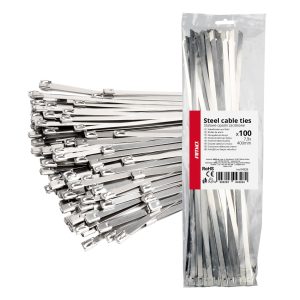 Amio - ΔΕΜΑΤΙΚΑ/ΔΕΤΙΚΑ ΚΑΛΩΔΙΩΝ TIE WRAP (ΤΑΙΡΑΠ) ΜΕΤΑΛΛΙΚΑ 7,9 x 400mm - 100 ΤΕΜ. (04326/AM)