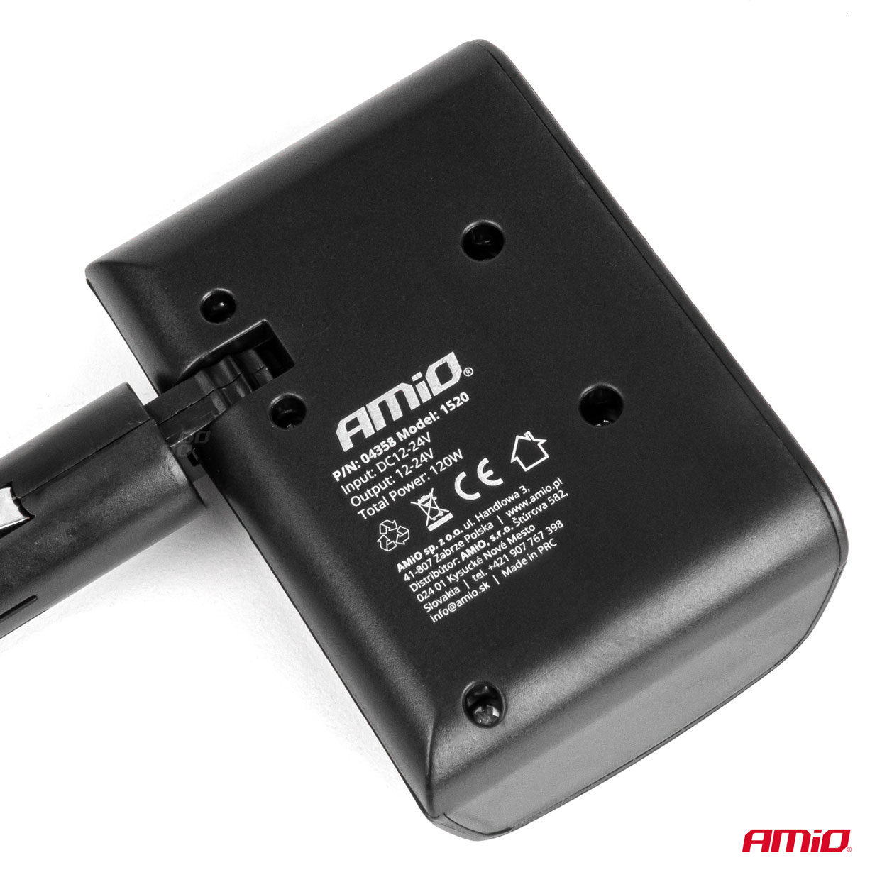 Εικόνα 4 από 7 — Amio – ΑΝΤΑΠΤΟΡΑΣ ΑΝΑΠΤΗΡΑ 12/24V 120W ΜΑΥΡΟΣ/3 ΘΕΣΕΙΣ/ΠΕΡΙΣΤΡΟΦΗ 90 ΜΟΙΡΩΝ – 1 Τεμ. (04358/AM)