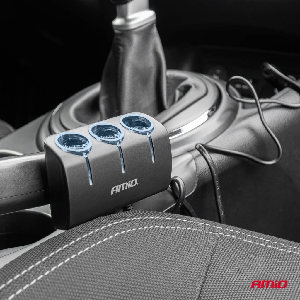 Εικόνα 2 από 6 — Amio – ΑΝΤΑΠΤΟΡΑΣ ΑΝΑΠΤΗΡΑ 12/24V 120W ΜΑΥΡΟΣ/3 ΘΕΣΕΙΣ/ΚΑΛΩΔΙΟ 80cm – 1 Τεμ. (04359/AM)