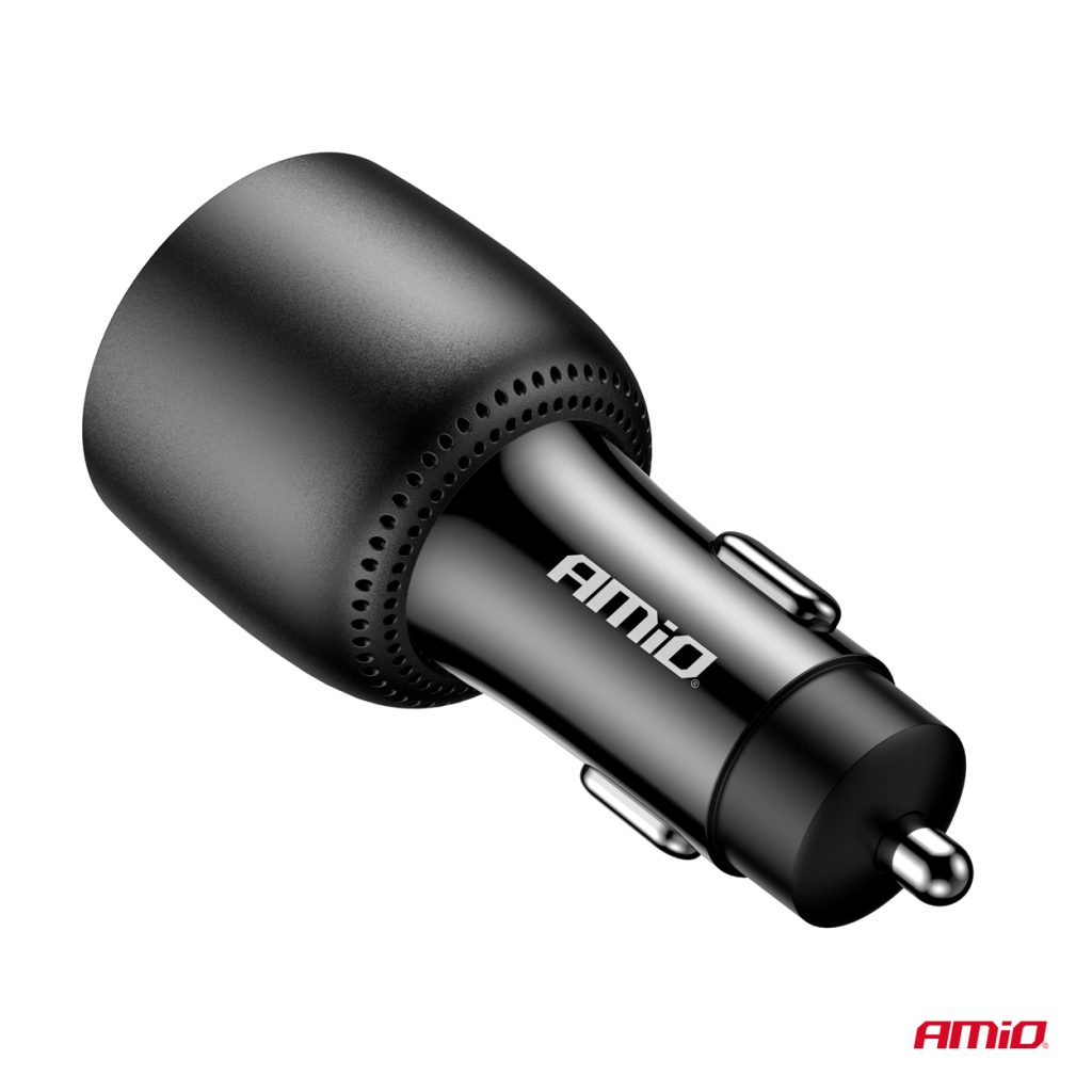 Εικόνα 5 από 5 — Amio – ΦΟΡΤΙΣΤΗΣ ΑΝΑΠΤΗΡΑ 12/24V ΜΕ 3 ΘΥΡΕΣ 2xUSB-C/1xUSB-A 95W 5V/3A ΤΑΧΕΙΑΣ ΦΟΡΤΙΣΗΣ ΑΛΟΥΜΙΝΙΟ/ΜΑΥΡΟΣ – 1 Τεμ. (04371/AM)
