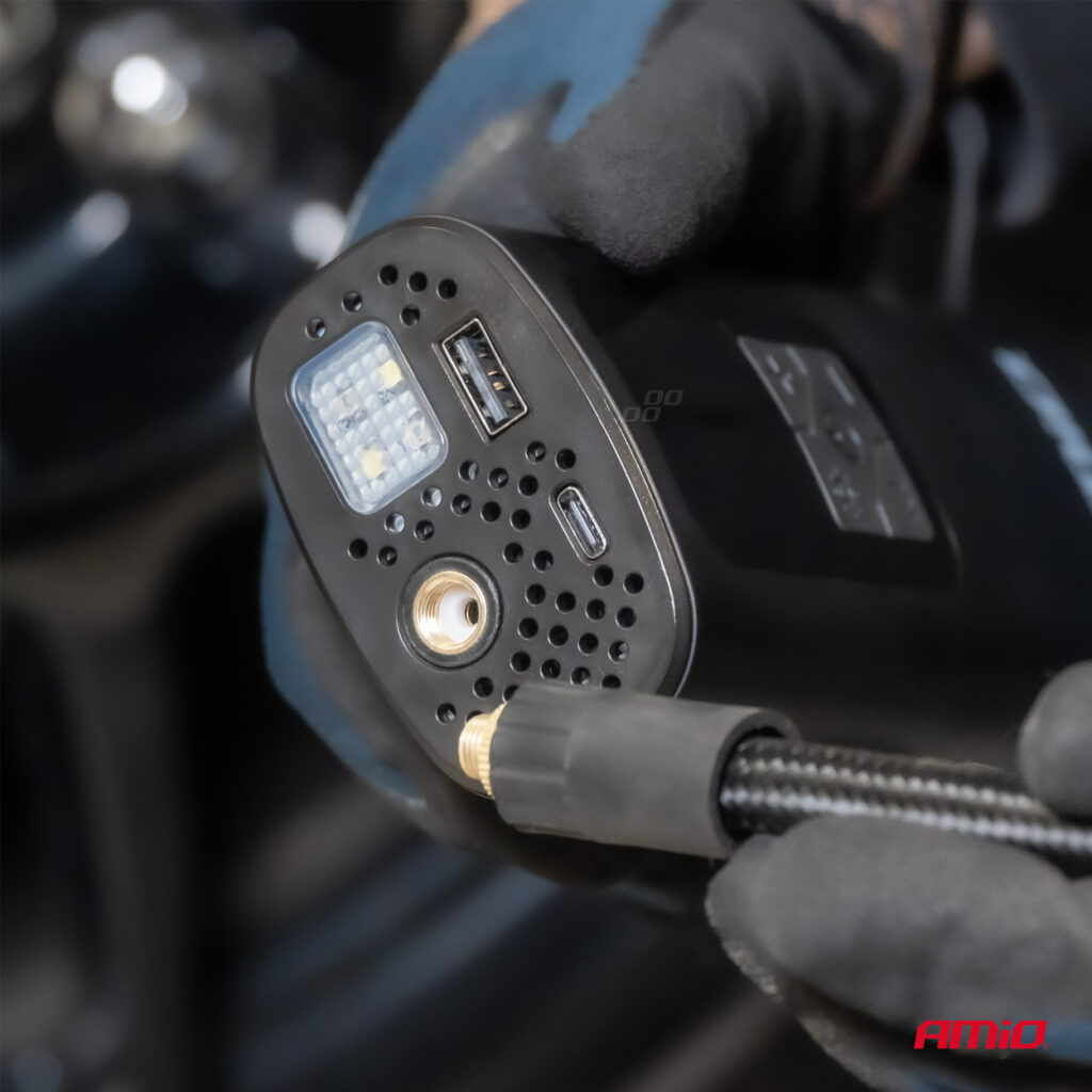 Εικόνα 4 από 13 — Amio – ΚΟΜΠΡΕΣΕΡ ΑΕΡΑ ΜΕ USB-C 10BAR 150PSI 20L/MIN 40W ΜΕ ΨΗΦΙΑΚΗ ΟΘΟΝΗ & ΦΑΚΟ LED 1ΤΕΜ. (04377/AM)