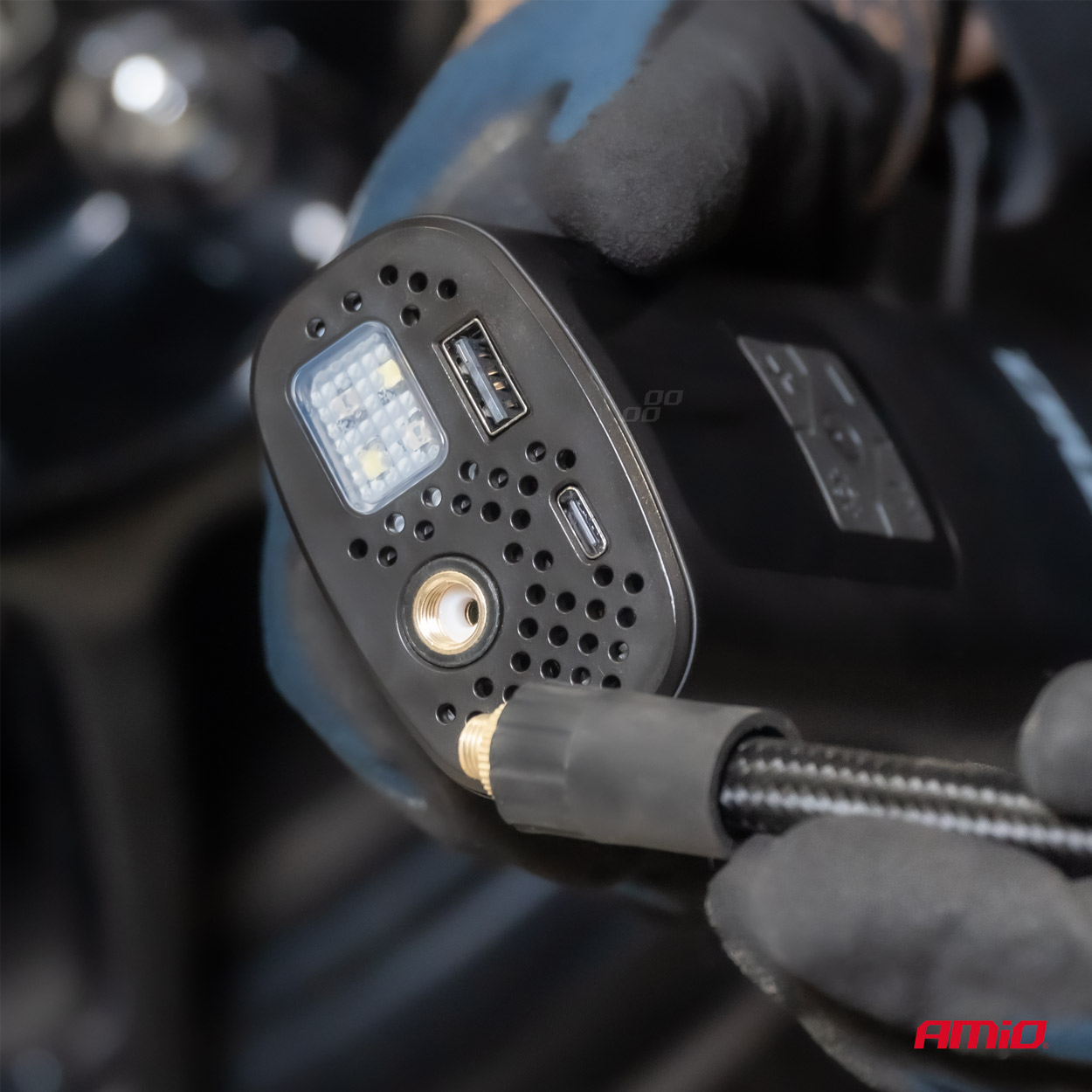 Εικόνα 4 από 13 — Amio – ΚΟΜΠΡΕΣΕΡ ΑΕΡΑ ΜΕ USB-C 10BAR 150PSI 20L/MIN 40W ΜΕ ΨΗΦΙΑΚΗ ΟΘΟΝΗ & ΦΑΚΟ LED 1ΤΕΜ. (04377/AM)