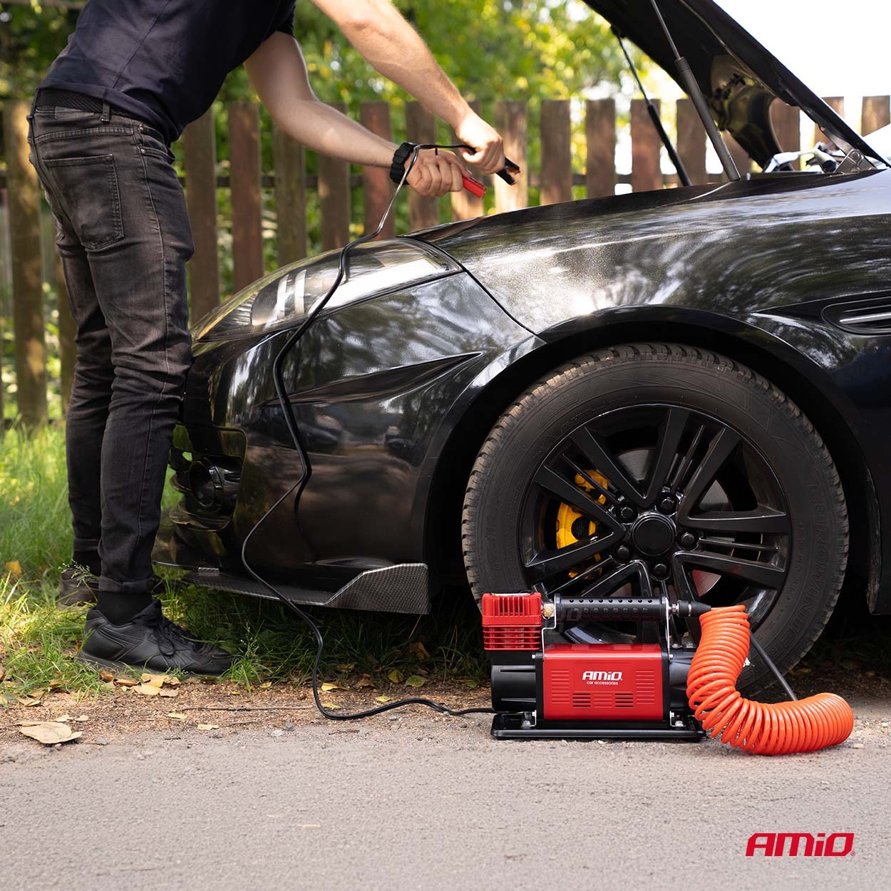 Εικόνα 2 από 11 — Amio – Κομπρεσέρ Αέρα Αυτοκινήτου Heavy Duty ACOMP-24 12V 600W 160l/min έως 10bar με Βαλίτσα & Ακροφύσια για Γρήγορο Φούσκωμα – 1 Τεμ. (04398/AM)