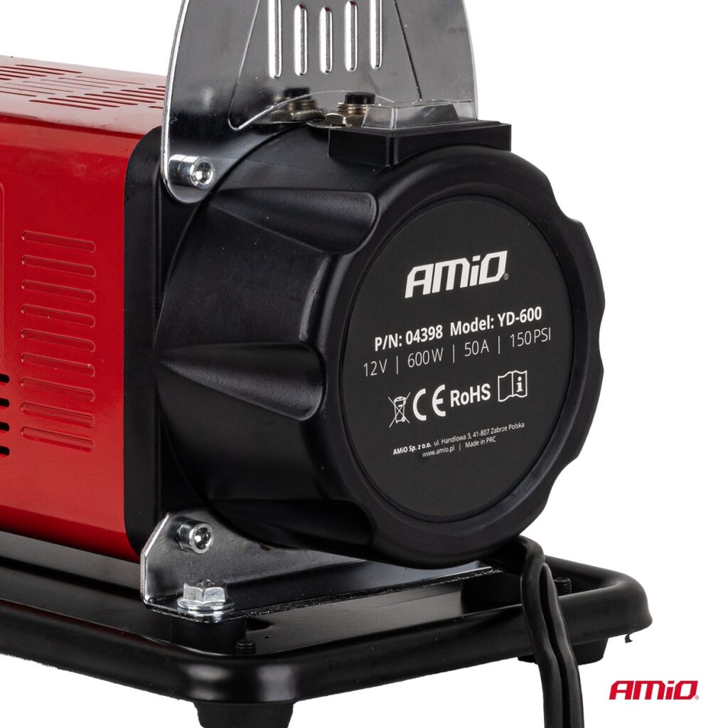 Εικόνα 6 από 11 — Amio – Κομπρεσέρ Αέρα Αυτοκινήτου Heavy Duty ACOMP-24 12V 600W 160l/min έως 10bar με Βαλίτσα & Ακροφύσια για Γρήγορο Φούσκωμα – 1 Τεμ. (04398/AM)
