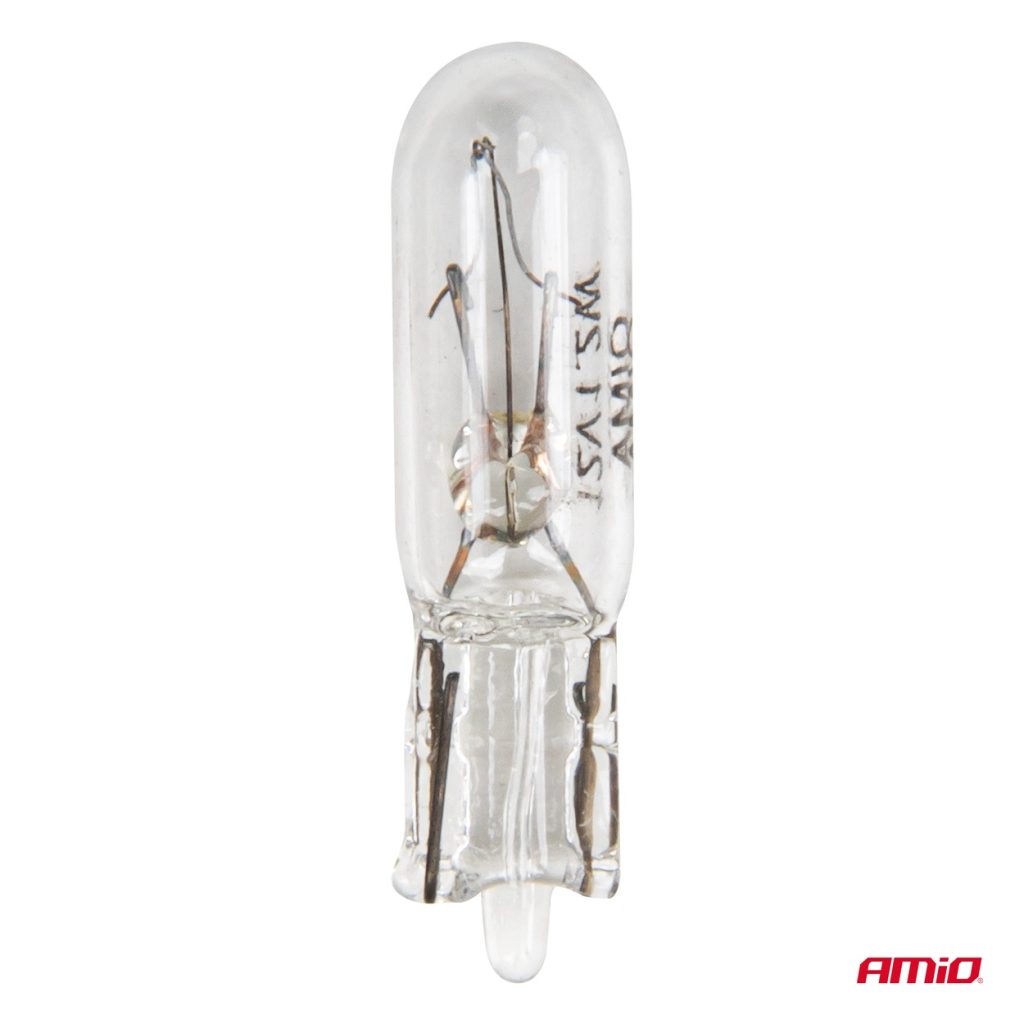 Εικόνα 2 από 3 — Amio – Λάμπες Αλογόνου T5 12V 1.2W Βάση W2x4.6d Λευκές για Φωτισμό Καντράν & Διακοπτών – 10 τεμ. (04412/AM)