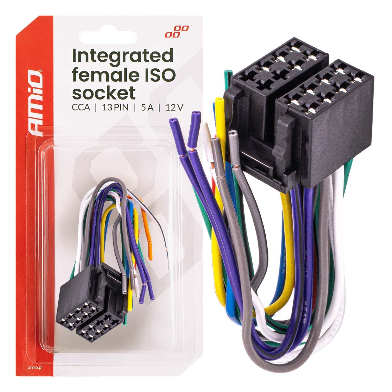 Εικόνα 1 από 5 — Amio – Φίσσα ISO 13 Pin Θηλυκή 12V έως 5A – CCA, Για Ηλεκτρικές Εγκαταστάσεις Οχημάτων – 1 τεμ. (04441/AM)