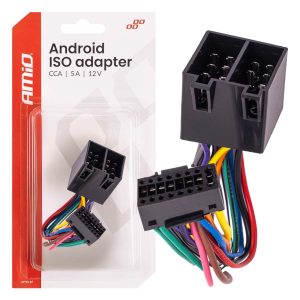 Amio - Αντάπτορας Ραδιοφώνου Android σε ISO 12V έως 5A – CCA, Για Συστήματα Multimedia Αυτοκινήτου - 1 τεμ. (04442/AM)