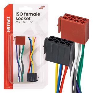Amio - Φίσσα ISO Θηλυκή 12V έως 5A – CCA, Για Ηλεκτρικές & Φωτιστικές Εγκαταστάσεις Οχημάτων - 1 τεμ. (04444/AM)