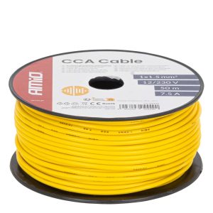 Amio - Μονόκλωνο Καλώδιο Εγκατάστασης CCA 1×1,5mm² 50m – 7,5A / 12-230V - 1 τεμ. (04449/AM)