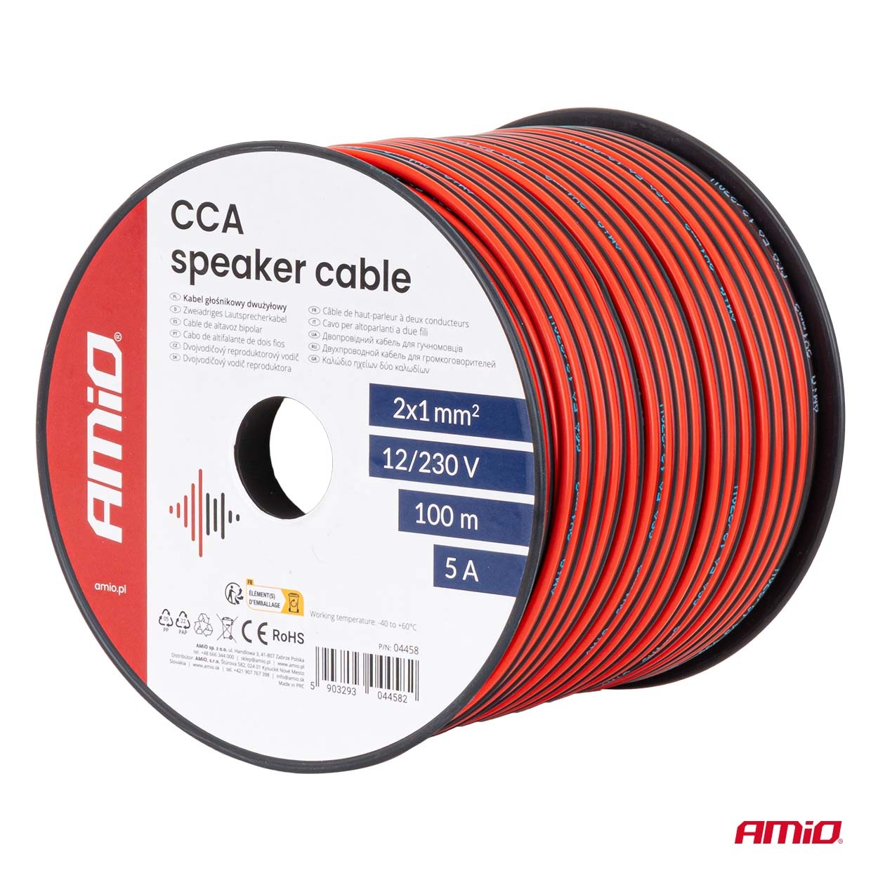 Εικόνα 5 από 5 — Amio – Δίδυμο Καλώδιο Ηχείων CCA 2×1mm² 100m – 1 τεμ. (04458/AM)