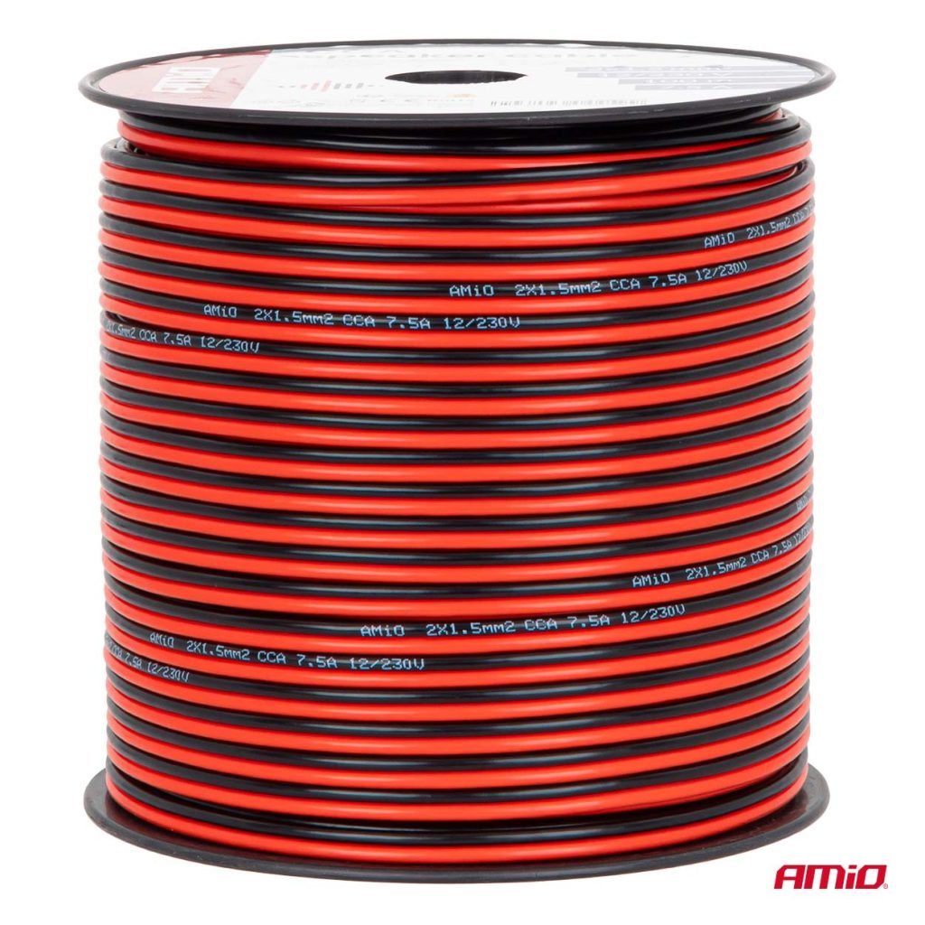 Εικόνα 2 από 4 — Amio – Δίδυμο Καλώδιο Ηχείων CCA 2×1,5mm² 100m – 1 τεμ. (04459/AM)