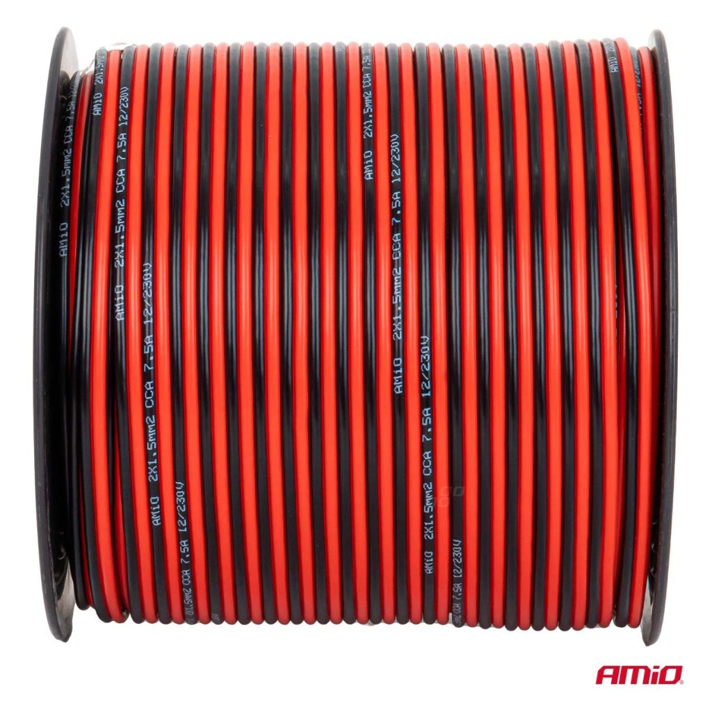 Εικόνα 3 από 4 — Amio – Δίδυμο Καλώδιο Ηχείων CCA 2×1,5mm² 100m – 1 τεμ. (04459/AM)