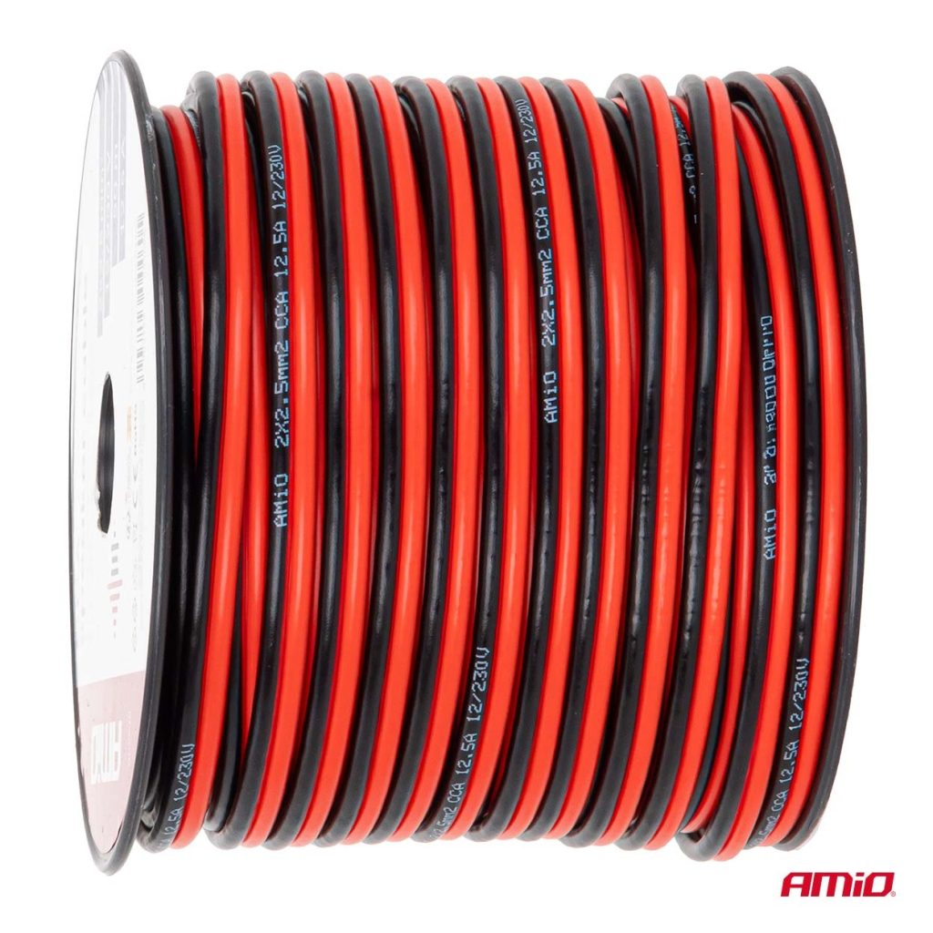 Εικόνα 3 από 5 — Amio – Δίδυμο Καλώδιο CCA 2×2,5mm² 50m – 1 τεμ. (04460/AM)