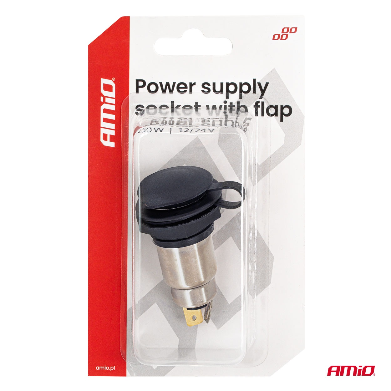 Εικόνα 5 από 5 — Amio – Πρίζα Τροφοδοσίας με Καπάκι 12V / 24V – 250W – 1 τεμ. (04462/AM)