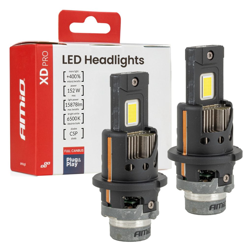 Εικόνα 1 από 5 — AMiO – Λάμπες LED XD PRO Series D4S/D4R 12V 152W 15.878lm 6.000K Full Can-Bus Plug&Play με Ψύκτρα – 2 Τεμ. (04682/AM)